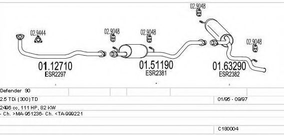 Система выпуска ОГ MTS C180004001453