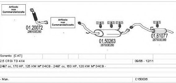 Система выпуска ОГ MTS C150036015843