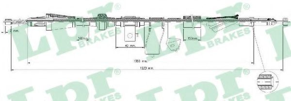 Трос, стояночная тормозная система LPR C1690B