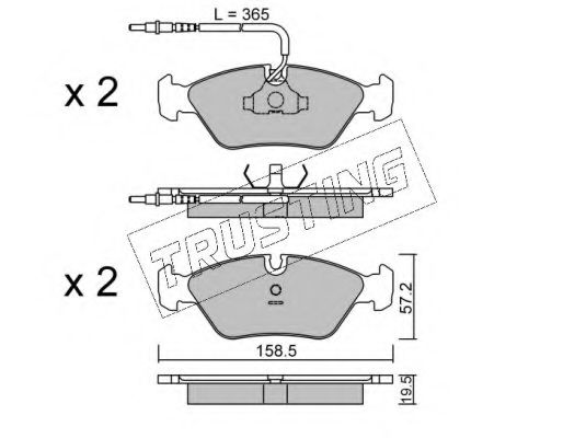 Комплект тормозных колодок, дисковый тормоз TRUSTING 093.2