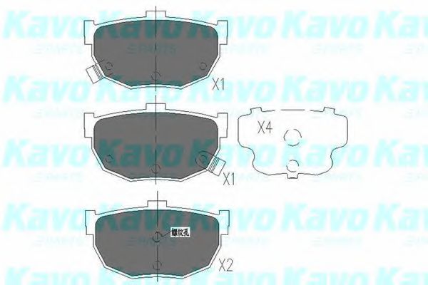 Комплект тормозных колодок, дисковый тормоз KAVO PARTS KBP-6544