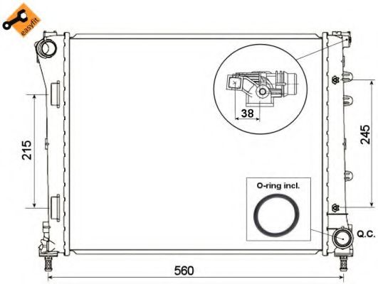 Радиатор, охлаждение двигателя NRF 53525