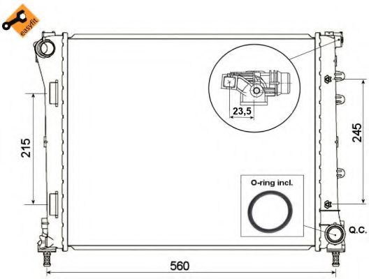 Радиатор, охлаждение двигателя NRF 53527