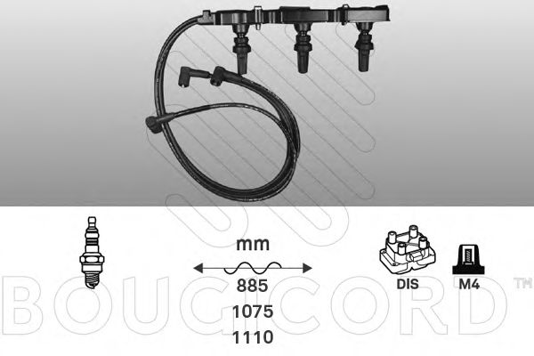 Комплект проводов зажигания BOUGICORD 4344