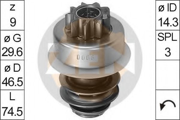 Привод с механизмом свободного хода, стартер LUCAS 223101