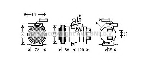 Компрессор, кондиционер AVA QUALITY COOLING CRAK132