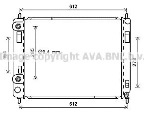 Радиатор, охлаждение двигателя AVA QUALITY COOLING CT2053