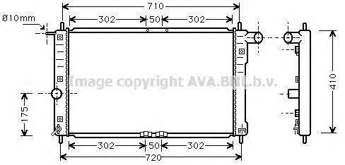 Радиатор, охлаждение двигателя AVA QUALITY COOLING DW2016