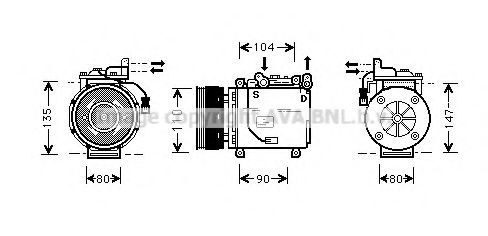 Компрессор, кондиционер AVA QUALITY COOLING MTK038