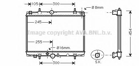 Радиатор, охлаждение двигателя AVA QUALITY COOLING PEA2213