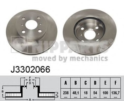 Тормозной диск NIPPARTS J3302066