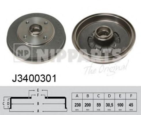 Тормозной барабан NIPPARTS J3400301