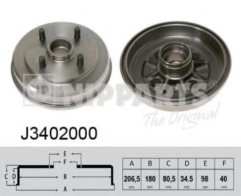 Тормозной барабан NIPPARTS J3402000