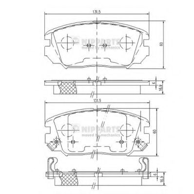 Комплект тормозных колодок, дисковый тормоз NIPPARTS N3600543