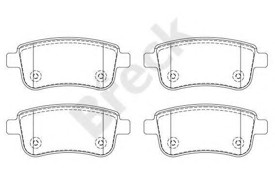 Комплект тормозных колодок, дисковый тормоз BRECK 24820 00 704 00