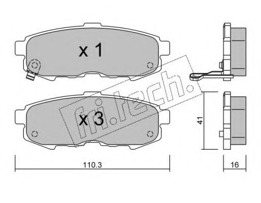 Комплект тормозных колодок, дисковый тормоз fri.tech. 7510