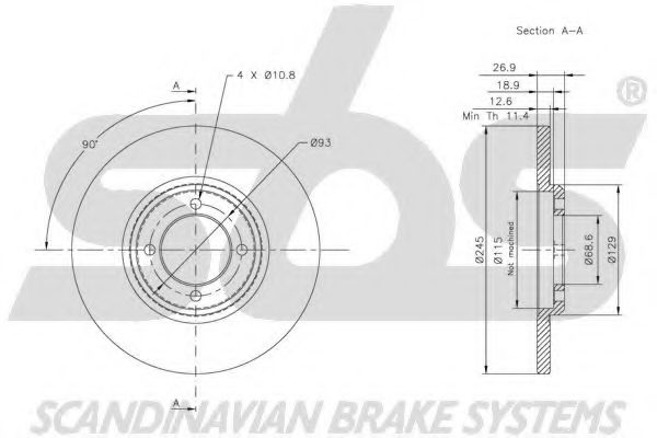 Тормозной диск EURODEAL AUTOPARTS 223