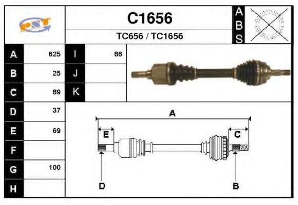 Приводной вал SNRA C1656