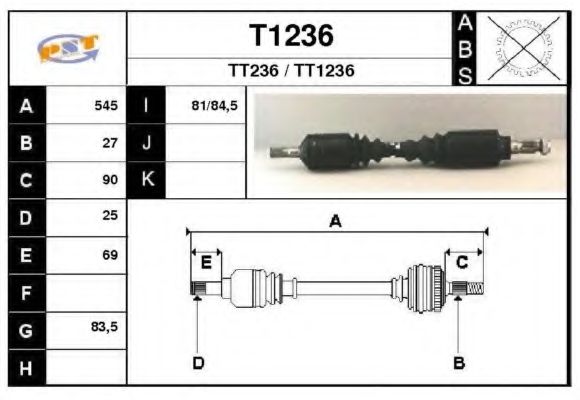 Приводной вал SNRA 100036