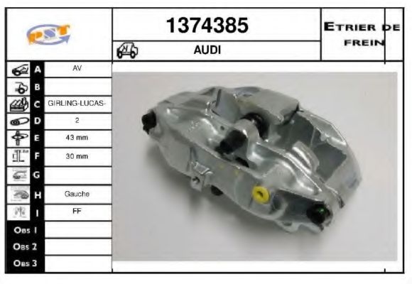 Тормозной суппорт SNRA 1374385