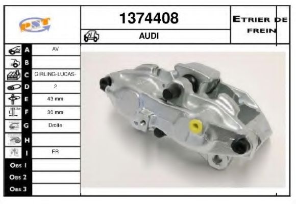 Тормозной суппорт SNRA 1374408