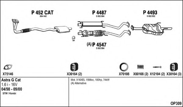 Система выпуска ОГ FENNO OP309