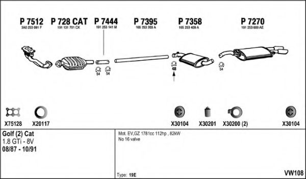 Система выпуска ОГ FENNO VW108