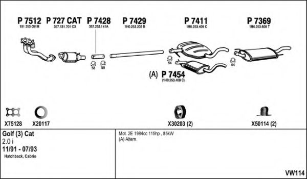 Система выпуска ОГ FENNO VW114