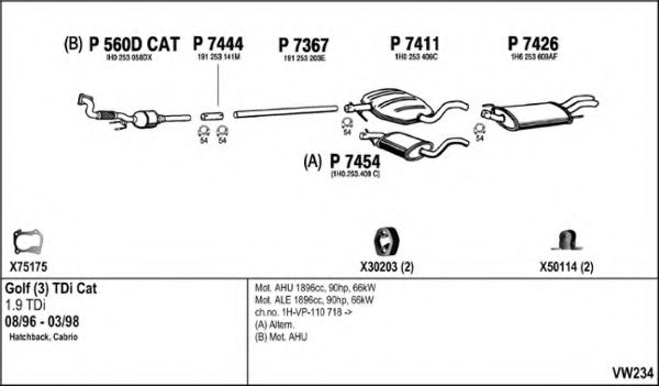 Система выпуска ОГ FENNO VW234
