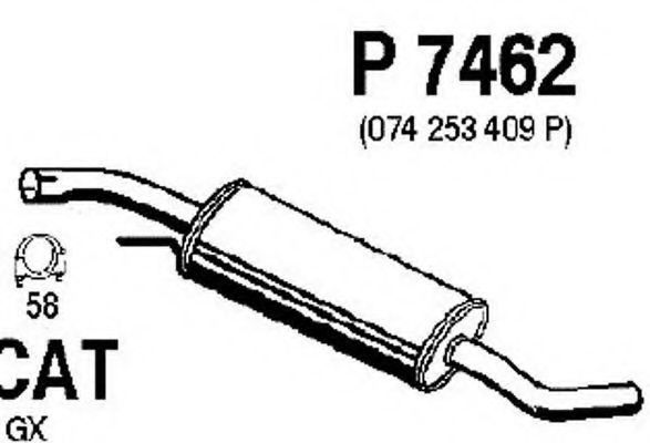 Средний глушитель выхлопных газов FENNO P7462