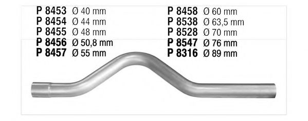 Труба выхлопного газа, универсальная FENNO 8453