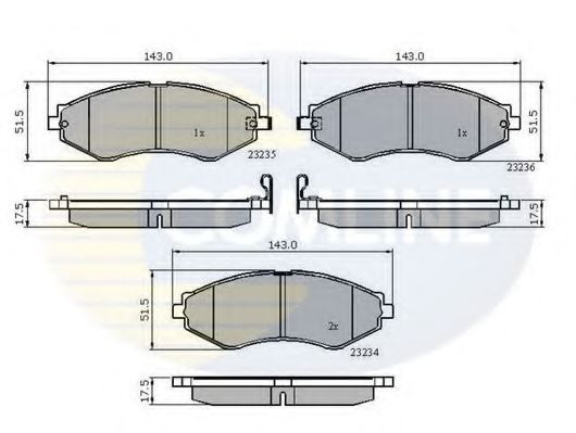 Комплект тормозных колодок, дисковый тормоз COMLINE CBP31189