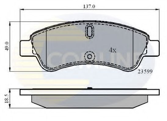 Комплект тормозных колодок, дисковый тормоз COMLINE CBP01033