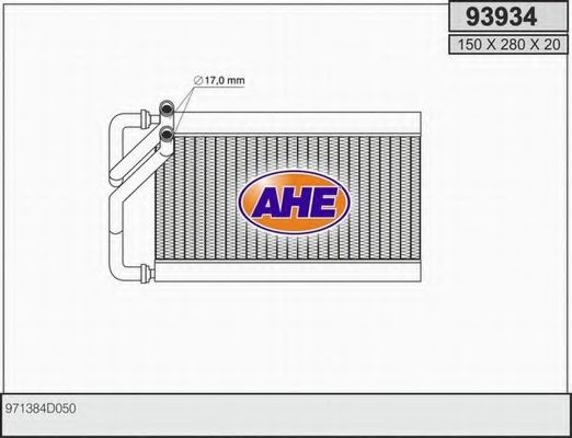 Теплообменник, отопление салона AHE 93934