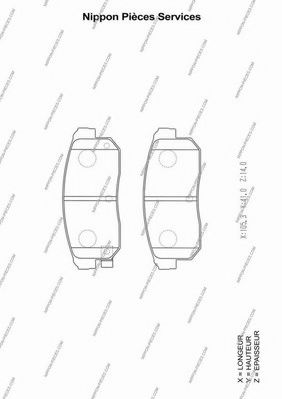 Комплект тормозных колодок, дисковый тормоз NPS LP1829