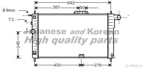 Радиатор, охлаждение двигателя ASHUKI J203-01