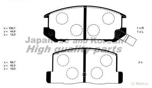 Комплект тормозных колодок, дисковый тормоз ASHUKI T114-05