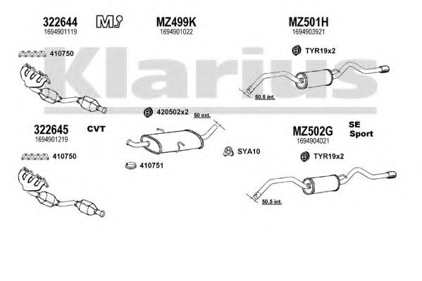 Система выпуска ОГ KLARIUS 600603U