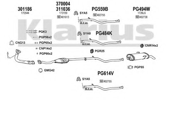 Система выпуска ОГ KLARIUS 630349U