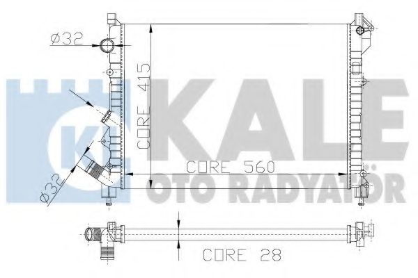 Радиатор, охлаждение двигателя KALE OTO RADYATÖR 127000