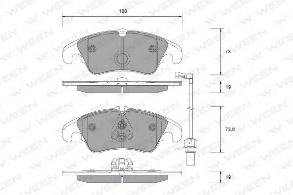 Комплект тормозных колодок, дисковый тормоз WEEN 151-2709