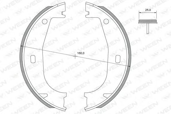 Комплект тормозных колодок, стояночная тормозная система WEEN 152-2396