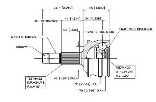Шарнирный комплект, приводной вал VEMA 18257