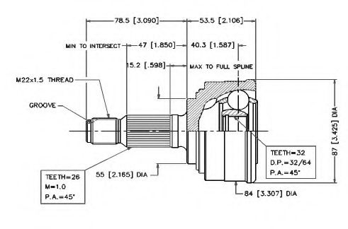 Шарнирный комплект, приводной вал VEMA 18275