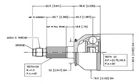 Шарнирный комплект, приводной вал VEMA 18447