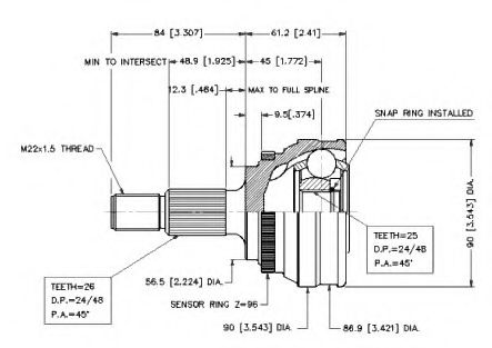 Шарнирный комплект, приводной вал VEMA 18463