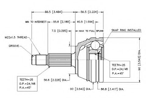 Шарнирный комплект, приводной вал VEMA 18619