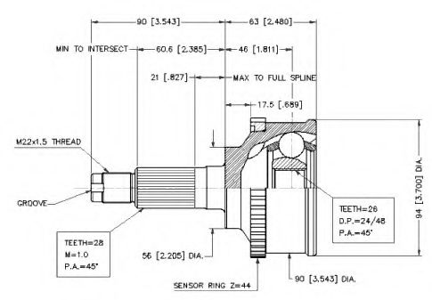 Шарнирный комплект, приводной вал VEMA 18693