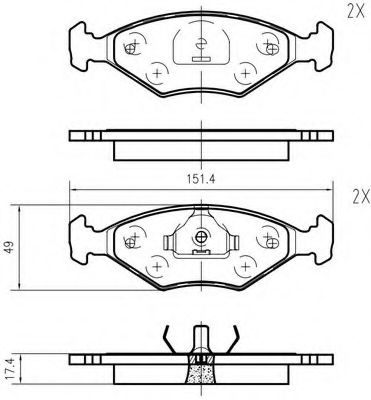 Комплект тормозных колодок, дисковый тормоз VEMA K621901