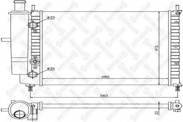 Радиатор, охлаждение двигателя STELLOX 10-25717-SX